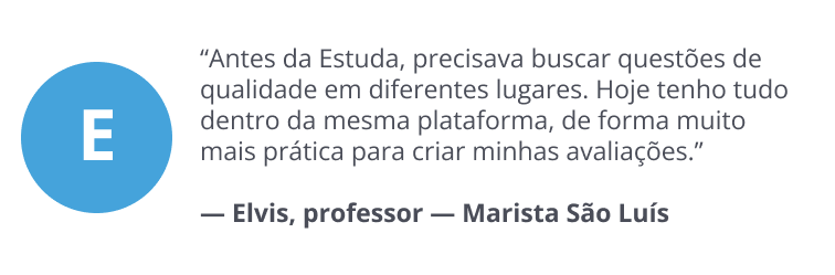 Depoimento de Elvis, professor do Marista São Luís, sobre encontrar questões de qualidade na plataforma